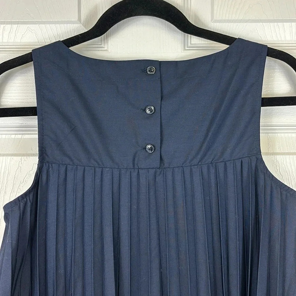 NWT J. Jill navy pleated back sleeveless dress sz xs - Picture 9 of 13